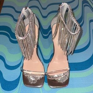 DIAMOND FRINGE HEELS
